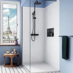 Receveur De Douche|Ceramia Alda Receveur de douche 120x80cm en pierre de synthèse durable, blanc mat (ALD15-12080B)