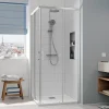 Porte De Douche|Ceramia CASCADA Porte de douche 90x90x195cm coulissante anticalcaire avec profilés chrome brillant (CERAHC9090C)