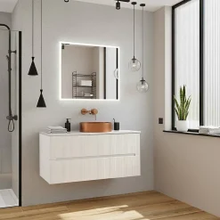 Ceramica Ceramia Nouveau meuble de salle de bain 120 cm, blanc cassé (CERAMIA-5OW120)