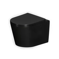Ceramia Tornado Rimless WC suspendu 53,5 cm sans bride avec abattant SoftClose, effet Tornado Flush, noir mat (CE142010RTORPBKM)