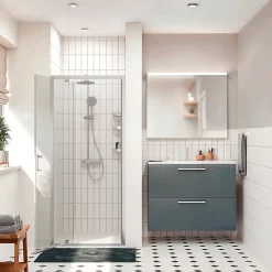 Ceramia Zenith Porte de douche 80x195cm pivotante anticalcaire avec profilés Chrome brillant (CERAHZ80C)