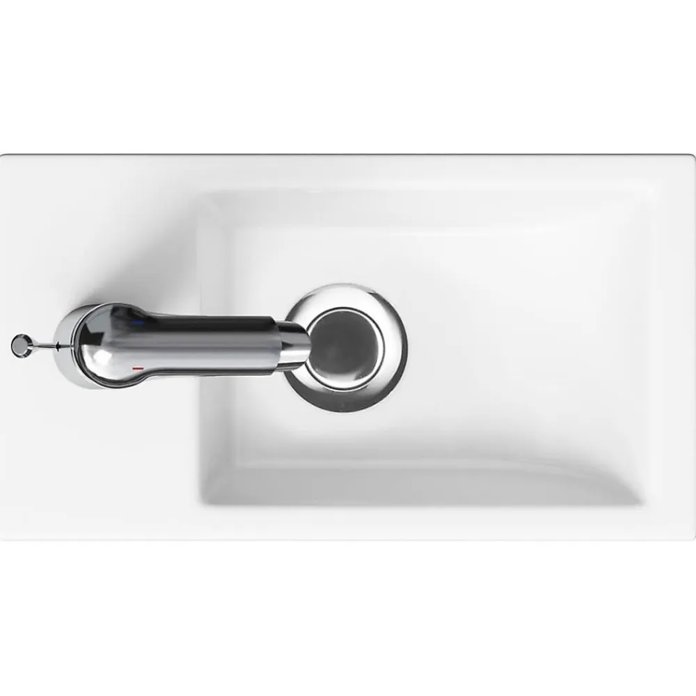 Vasque À Poser|Cersanit Como Lavabo pour meuble 40x22 cm avec trou pour robinetterie au milieu (K32-001-BOX)
