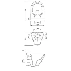 Wc Suspendu|Cersanit Mille Cuvette suspendue sans bride avec abattant softclose, Blanc (S701-454-ECO)