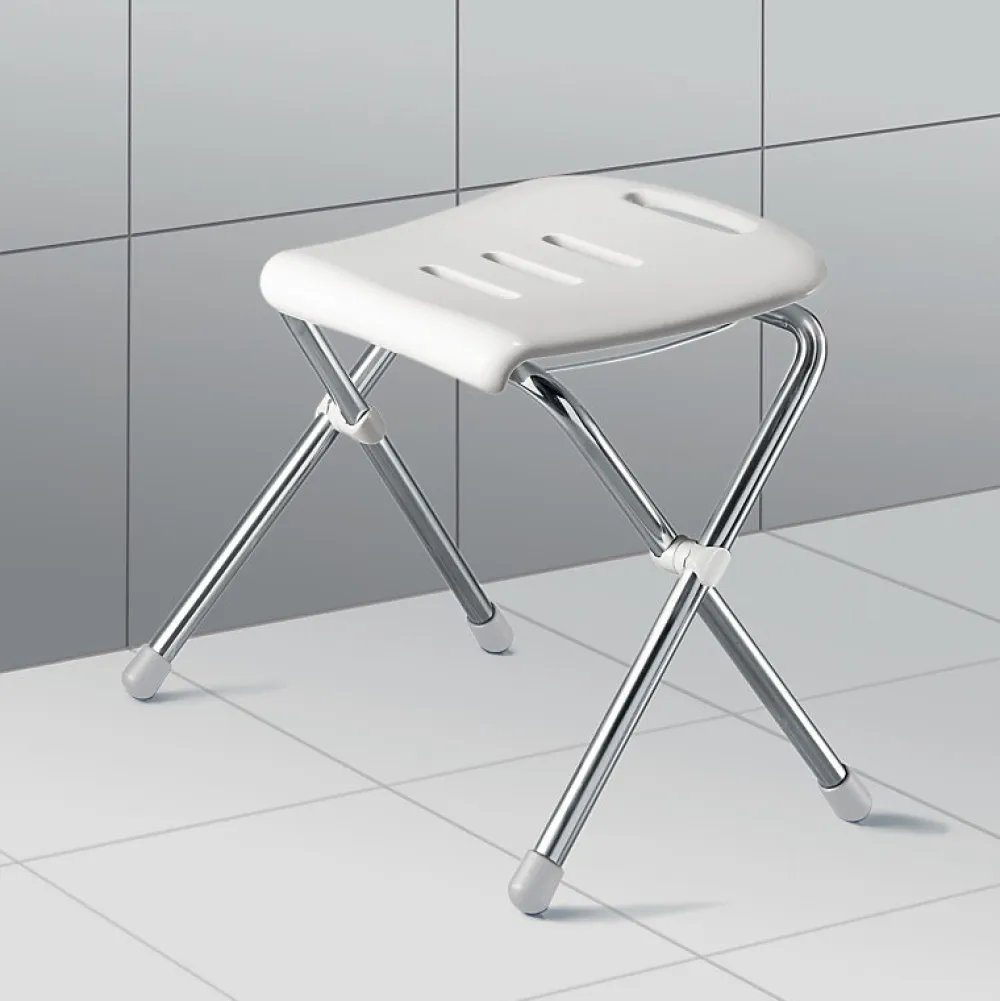 Siège De Douche|Spirella Chaise pliante rabattable de bain Chrome