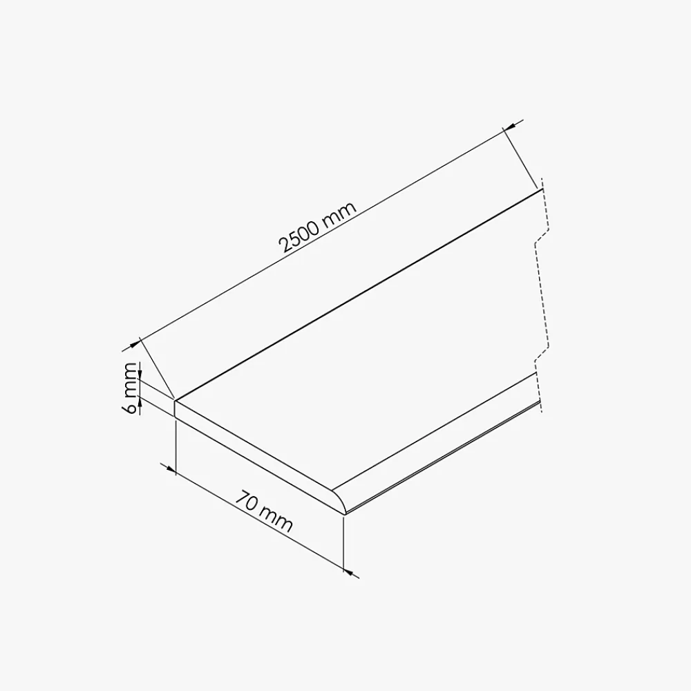 Tecnoprofils Champlat PVC Cellulaire 70 mm - Longueur 2.50 m - Lot de 5 - Blanc