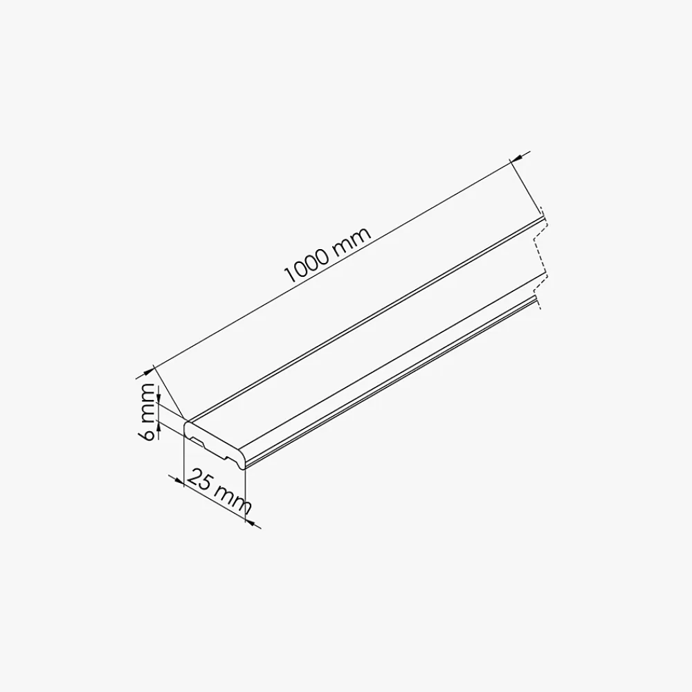 Tecnoprofils Champlat PVC Cellulaire 25 mm - Longueur 1 m - Sable