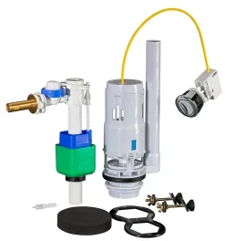 Flomasta Chasse d'eau + robinet flotteur SE 3/8 - 2", Bouton poussoir + câble + remplissage différé