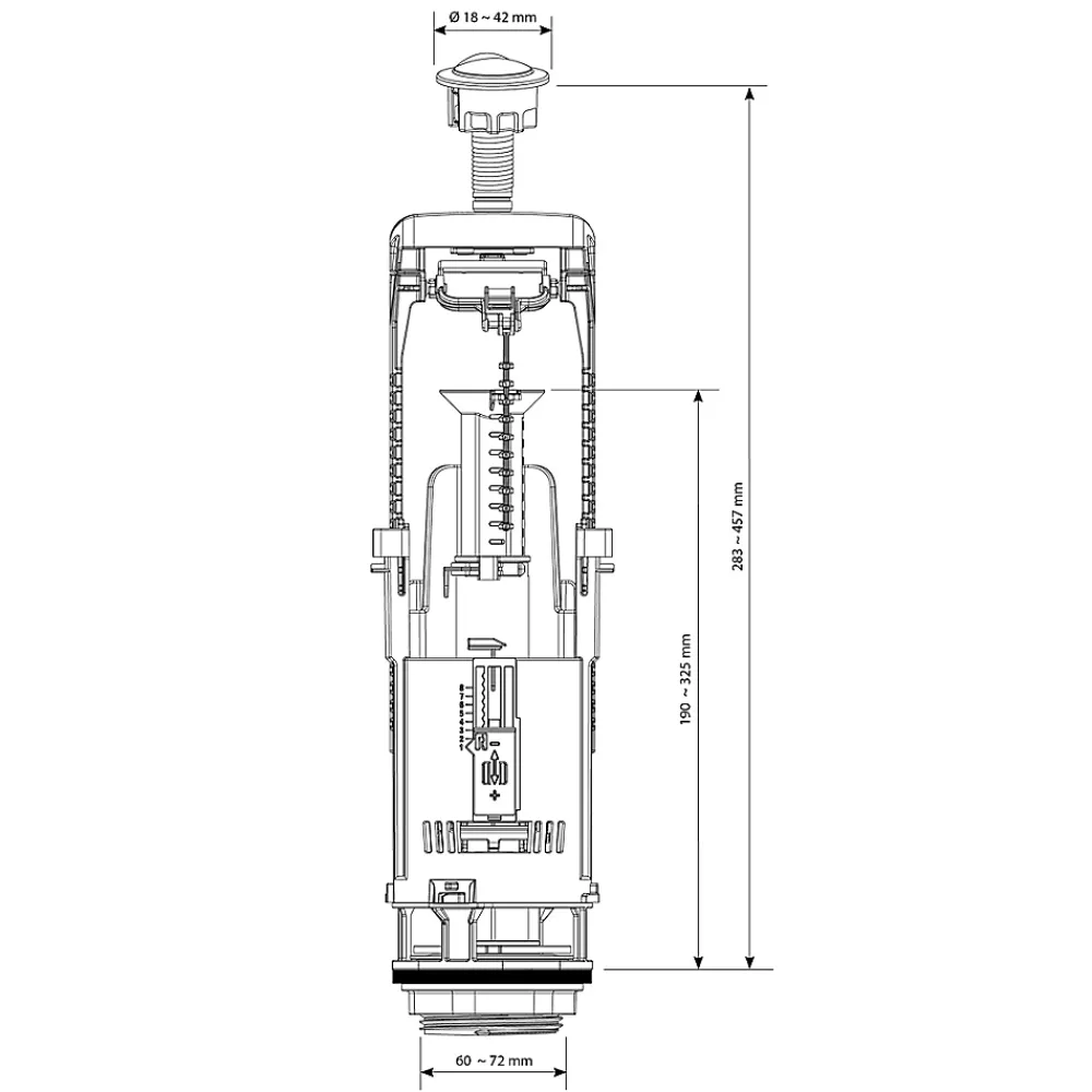 Chasse D'Eau|Flomasta Chasse d'eau 2", double bouton poussoir + étrier