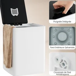 Giantex Chauffe-Serviettes 23 L,Ecran LED, Minuterie de 15 à 90 Min, pour Serviettes 114 x 178cm, Peignoirs, Couvertures, Blanc