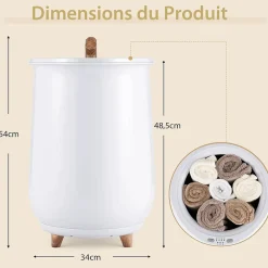 Giantex Chauffe-Serviettes Style Seau 23L, 3 Niveaux Chauffage 60-80Celsius & Minuterie 20-90min, Chauffe-Serviettes, Blanc