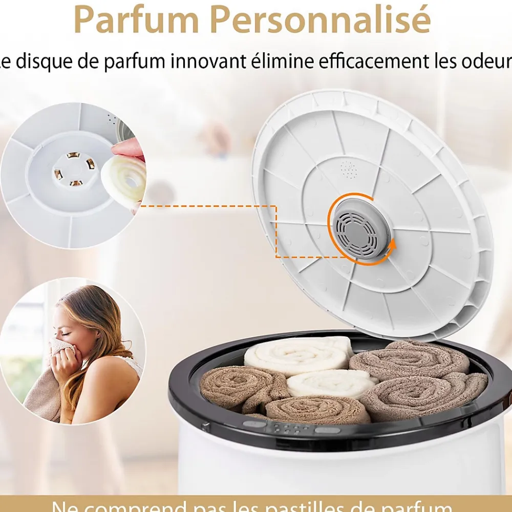 Sèche-Serviettes Électrique|Giantex Chauffe-Serviettes Style Seau 23L, 3 Niveaux Chauffage 60-80Celsius & Minuterie 20-90min, Arrêt Automatique, Noir