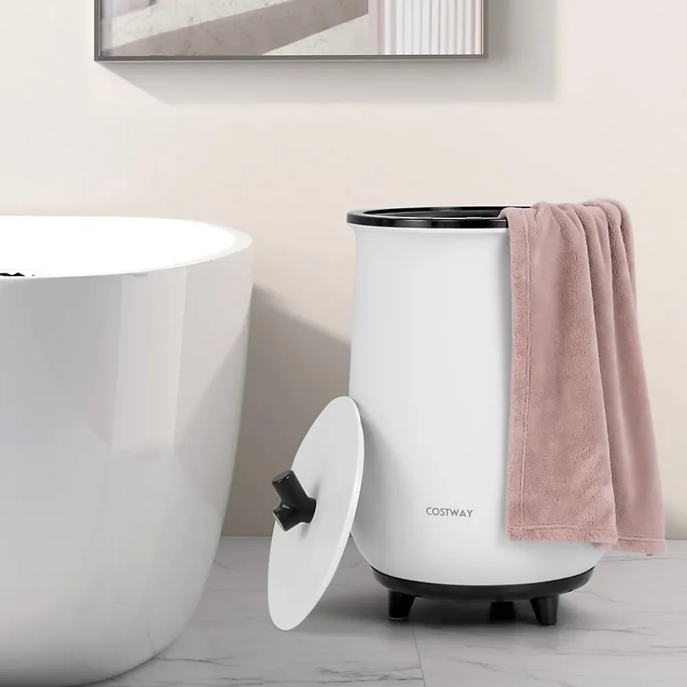Sèche-Serviettes Électrique|Giantex Chauffe-Serviettes Style Seau 23L, 3 Niveaux Chauffage 60-80Celsius & Minuterie 20-90min, Arrêt Automatique, Noir