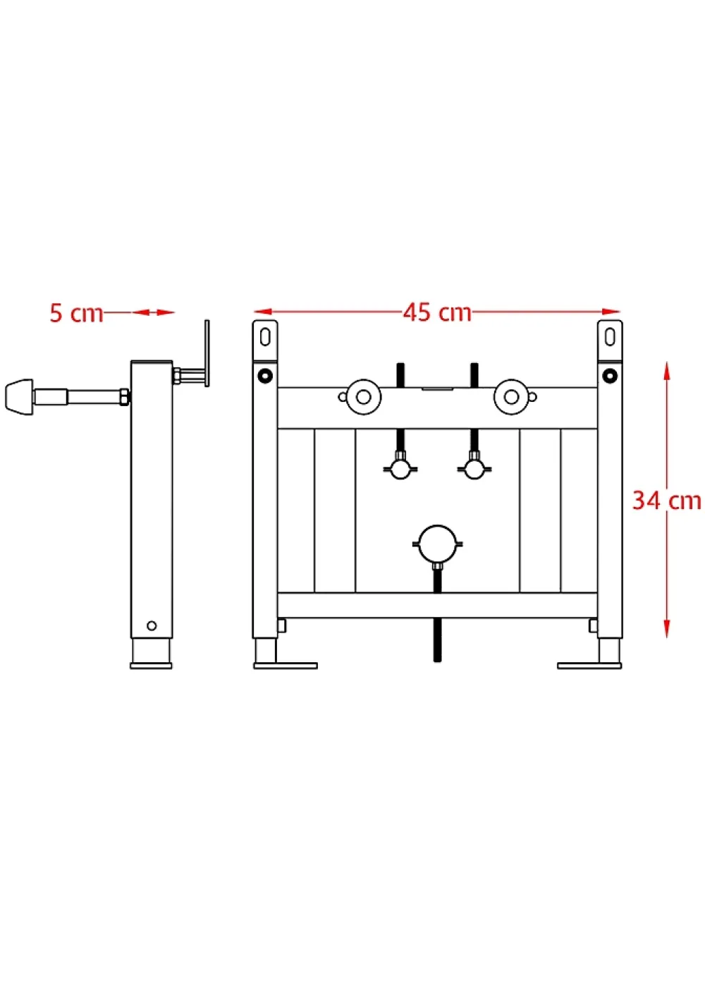 Bidet|Laneri Châssis de bâti-support universal pour bidet suspendu complet de pieds supports réglables en acier inoxydable