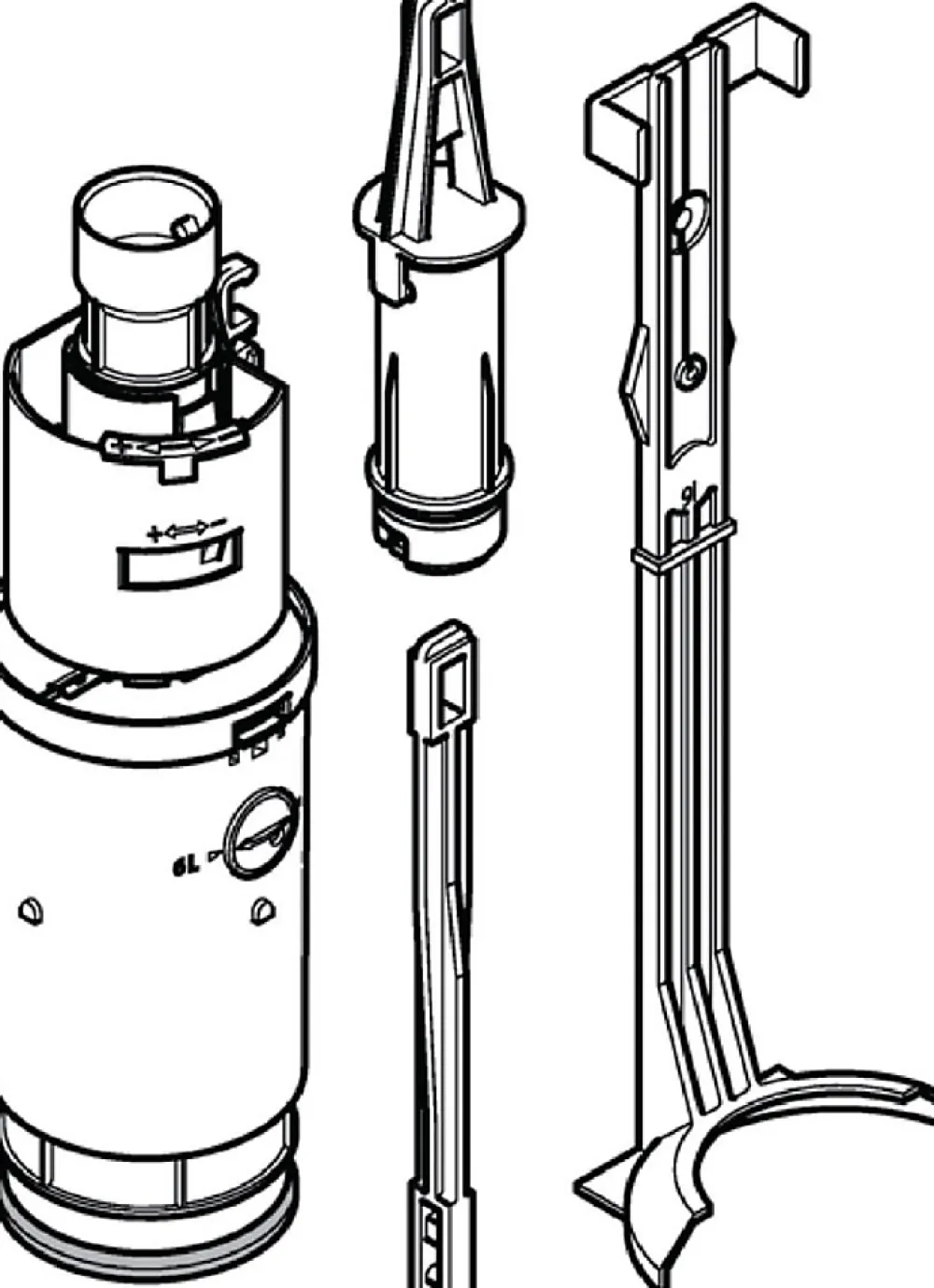 Gebererit Cloche complète double touche - Pour réservoir encastré - Geberit