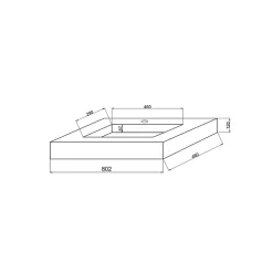 Lavabo|Kiamami Valentina 80Cm Hpl Stratifié Lavabo Chêne Glace Bassin Central