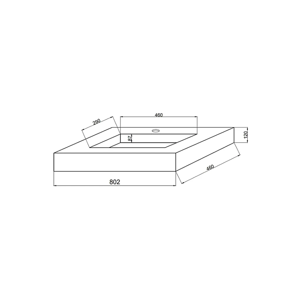 Lavabo|Kiamami Valentina 80Cm Hpl Stratifié Lavabo Chêne Glace Bassin Central
