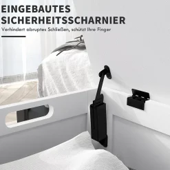 ProximaX Coffre de rangement avec poignée et couvercle, 81 x 40 x 46 cm, boîte de rangement pour salon et chambre, blanc