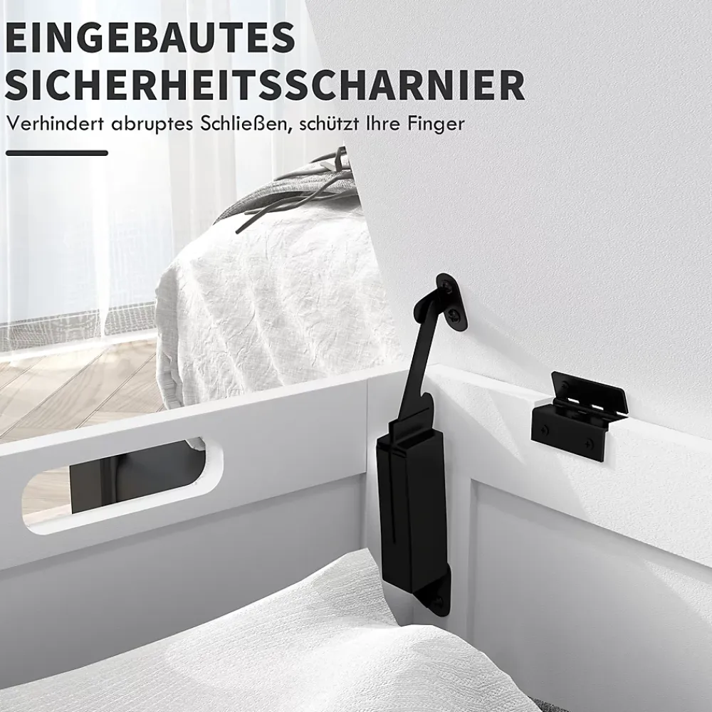 ProximaX Coffre de rangement avec poignée et couvercle, 81 x 40 x 46 cm, boîte de rangement pour salon et chambre, blanc