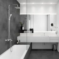 Hansgrohe Colonne bain douche thermostatique Vernis Shape 230 chromé + tablette AddStoris