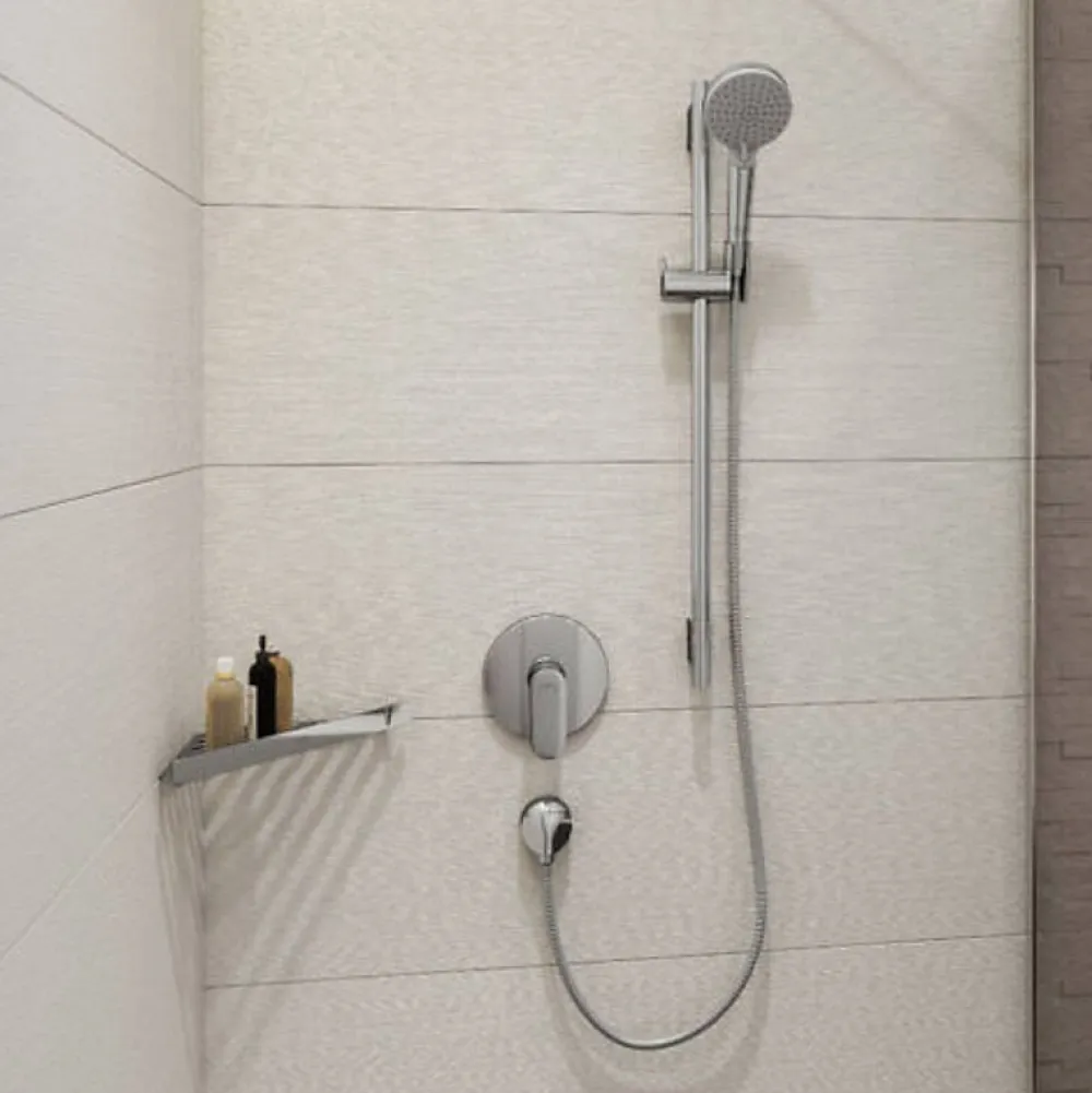 Hansgrohe Colonne bain douche thermostatique Vernis Shape 230 chromé + tablette AddStoris