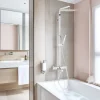 Valentin Colonne bain douche thermostatique avec pomme de tête, douchette et flexible, chrome, Touareg