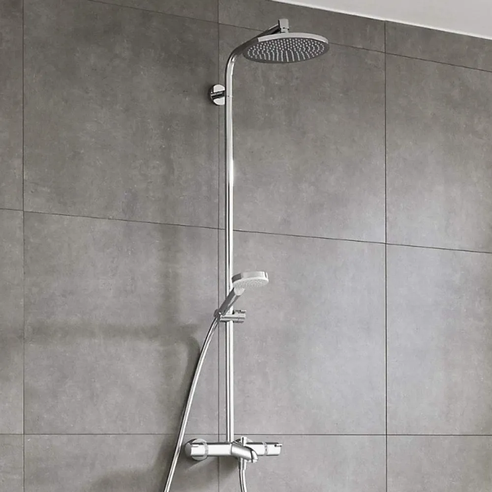 Hansgrohe Colonne bain douche thermostatique Crometta S 240 chromé + tablette Addstoris