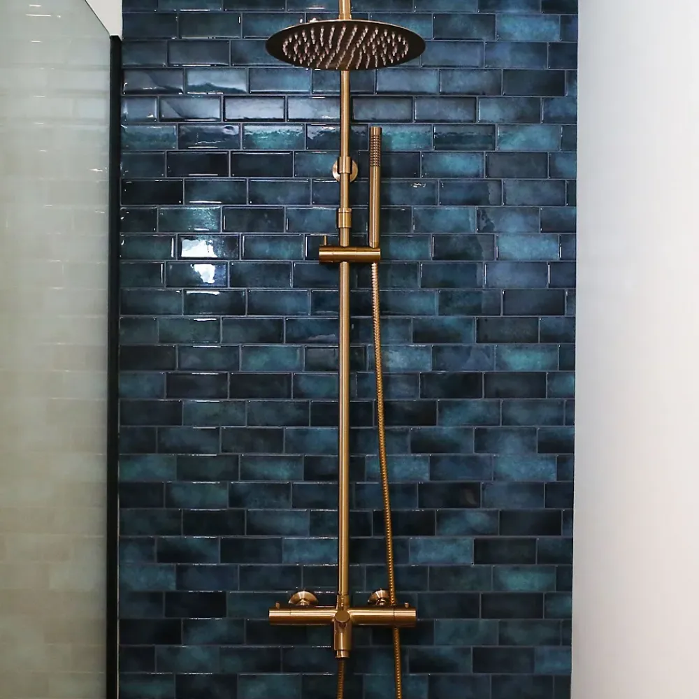 Colonne De Douche Thermostatique|Essebagno Colonne bain-douche thermostatique cuivre brossé luisa II 250