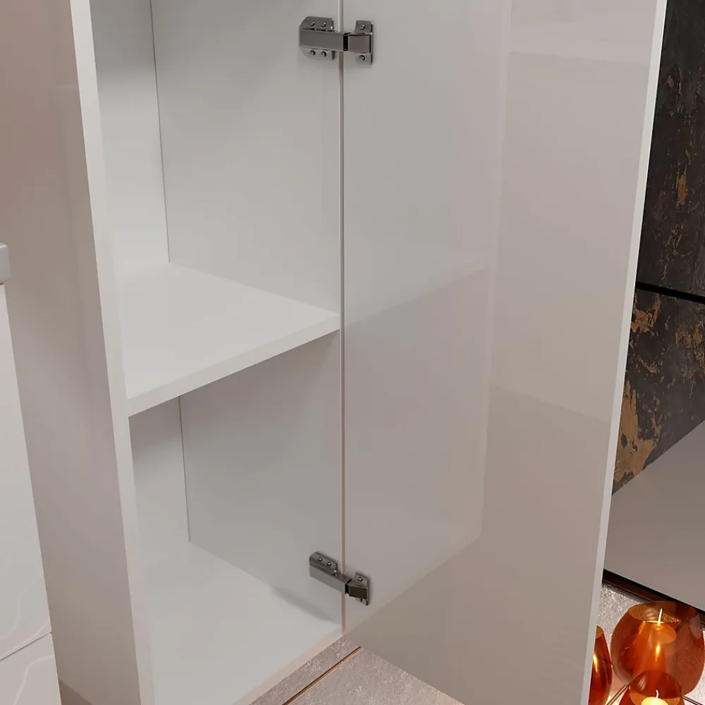 Aurlane Colonne Blanche 30x30x150 cm - Bois MDF Blanc Brillant - BOX-IN
