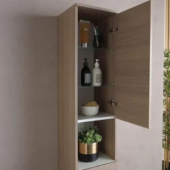 Colonne De Salle De Bains|Kiamami Valentina Colonne De 190 Cm Pour Salle De Bain Chêne Naturel Effet Bois Rimini
