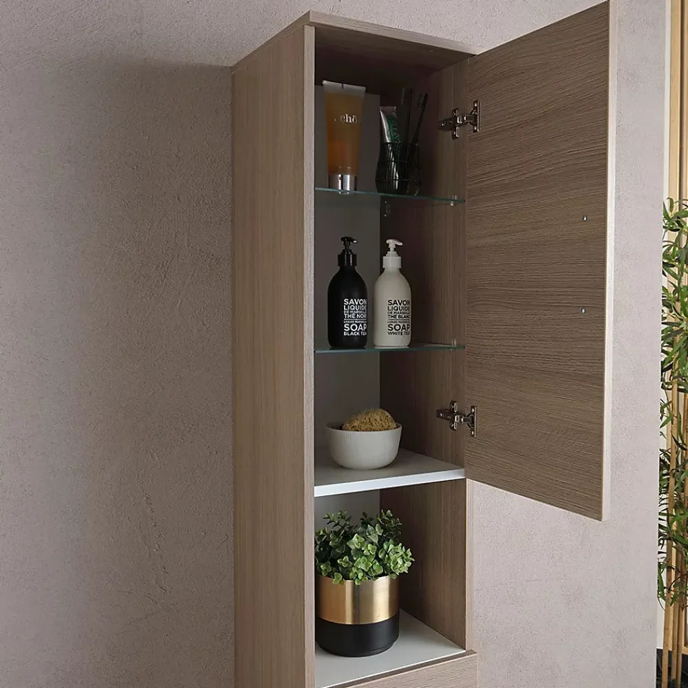 Colonne De Salle De Bains|Kiamami Valentina Colonne De 190 Cm Pour Salle De Bain Chêne Naturel Effet Bois Rimini
