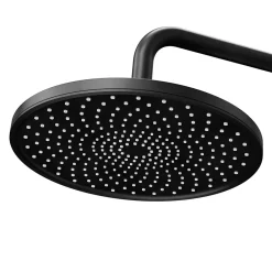 Colonne De Douche Thermostatique|GoodHome Colonne de bain/douche thermostatique avec pommeau, douchette 3 jets, flexible, barre réglable, noir, Anika