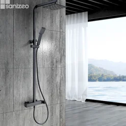 Imex Colonne de Douche Anti-Calcaire Noir Mat FIYI BDF016/NG