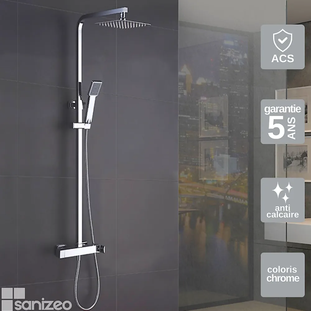 Imex Colonne de Douche Anti-Calcaire Chrome FIYI BDF016