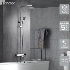 Colonne De Douche Mécanique|Imex Colonne de Douche et Baignoire Anti-Calcaire Chrome FIYI BDF016-B