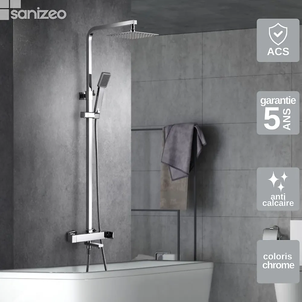 Colonne De Douche Mécanique|Imex Colonne de Douche et Baignoire Anti-Calcaire Chrome FIYI BDF016-B