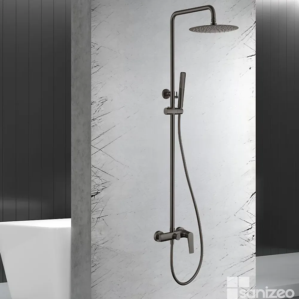 Imex Colonne de Douche Anti-Calcaire Black Gun Métal DELOS BDD055/BGM