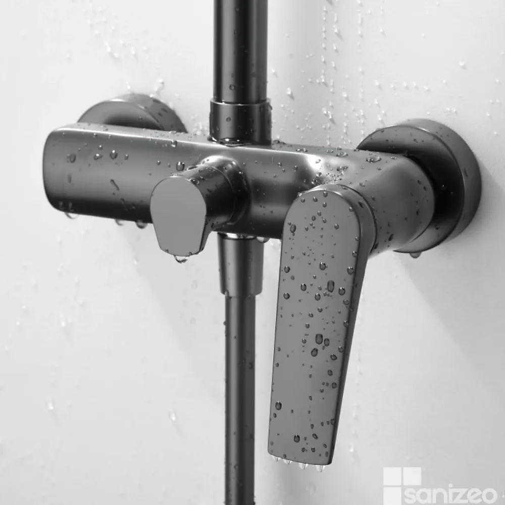 Imex Colonne de Douche Anti-Calcaire Black Gun Métal DELOS BDD055/BGM