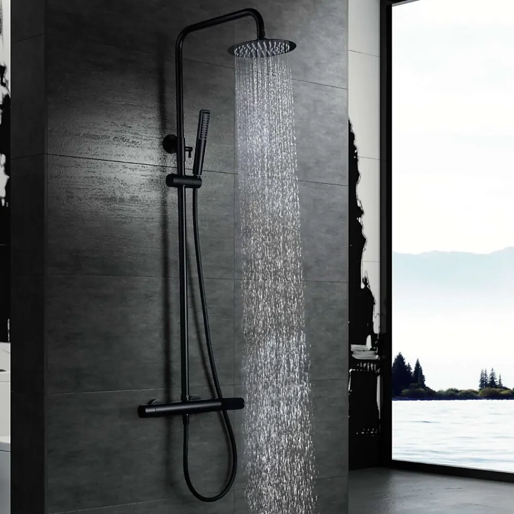 Imex Colonne de Douche Anti-Calcaire Noir Mat DINAMARCA BDR031/NG