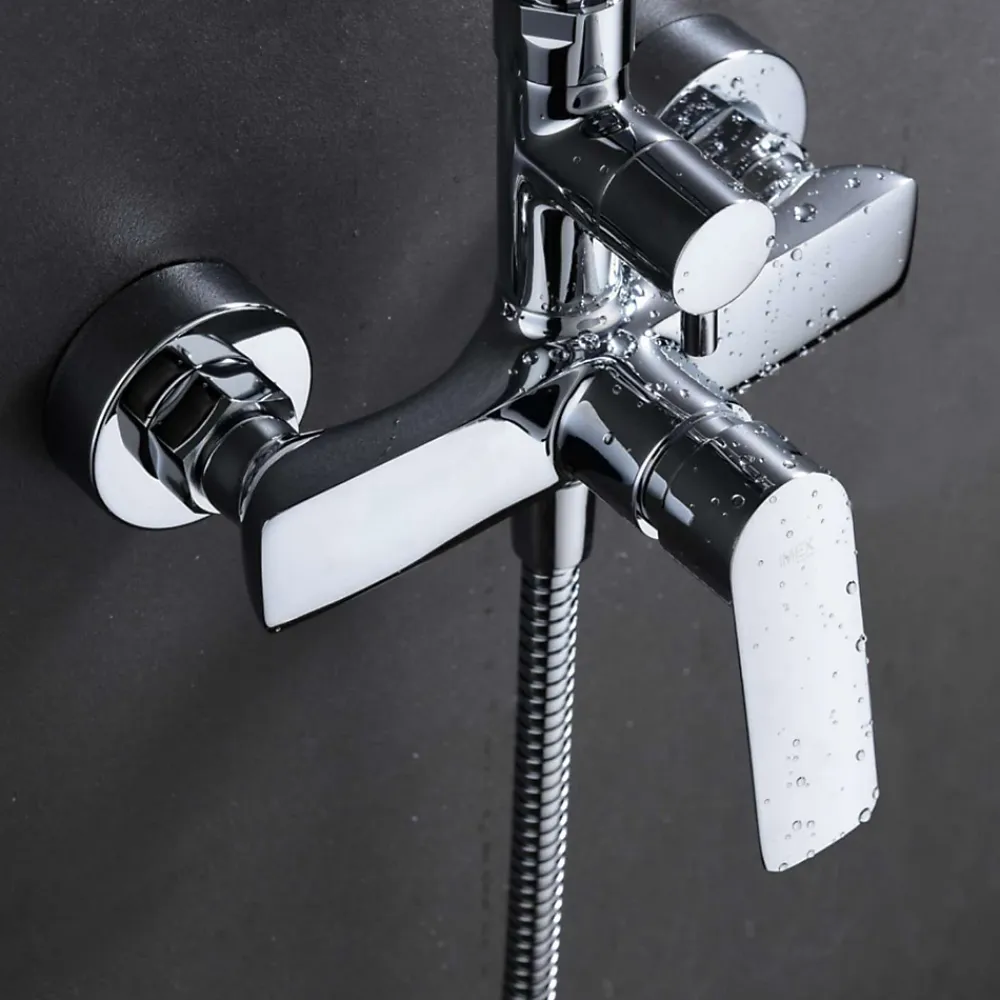 Colonne De Douche Mécanique|Imex Colonne de Douche Anti-Calcaire Chrome LUXOR BDX023