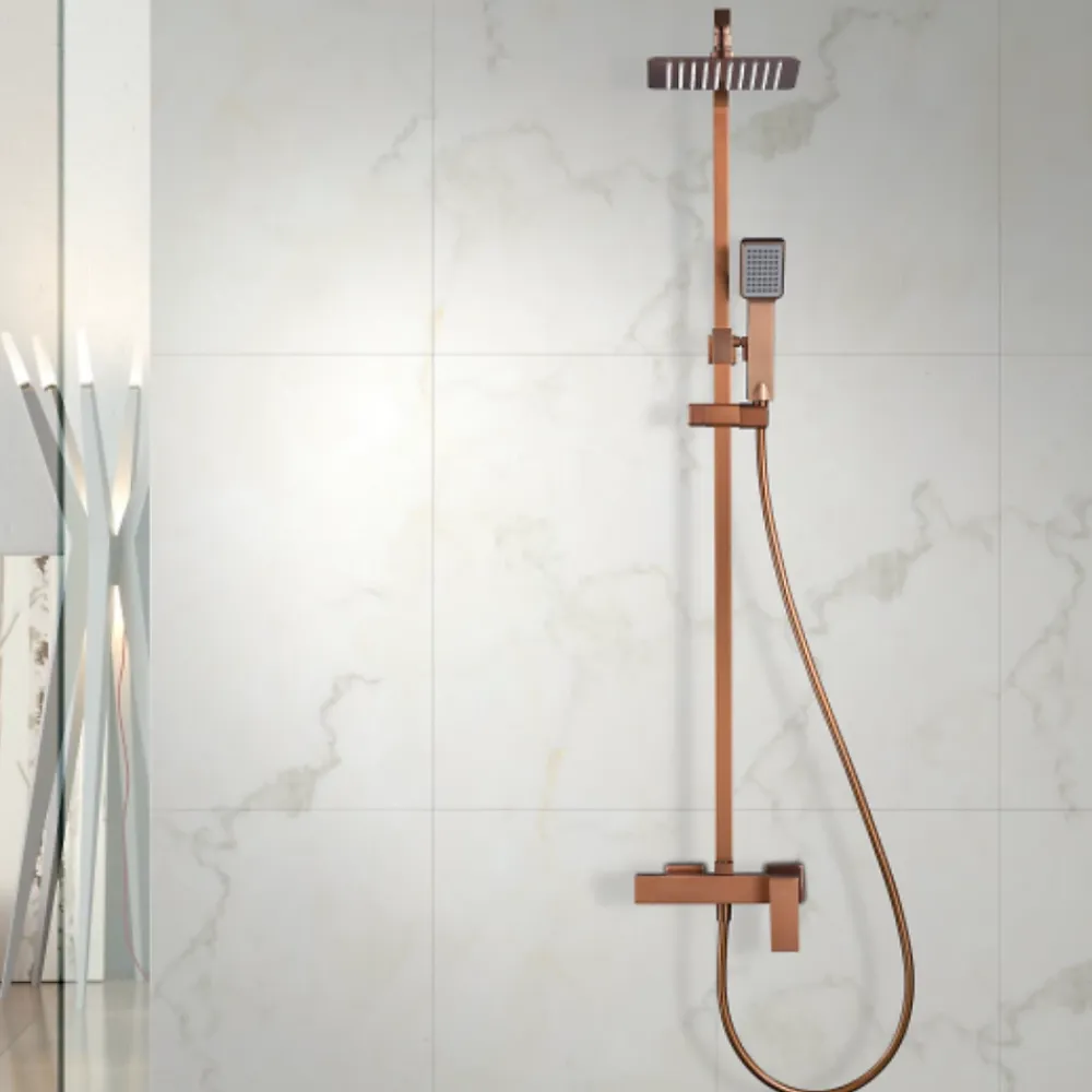 Imex Colonne de Douche Anti-Calcaire Or Rose Cuivré PISA BDP048/ORC