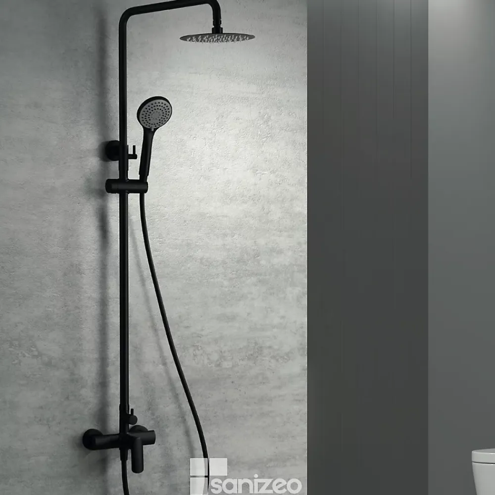 Colonne De Douche Mécanique|Imex Colonne de Douche Anti-Calcaire Noir Mat URAL BDG040/NG