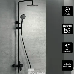 Colonne De Douche Mécanique|Imex Colonne de Douche Anti-Calcaire Noir Mat URAL BDG040/NG