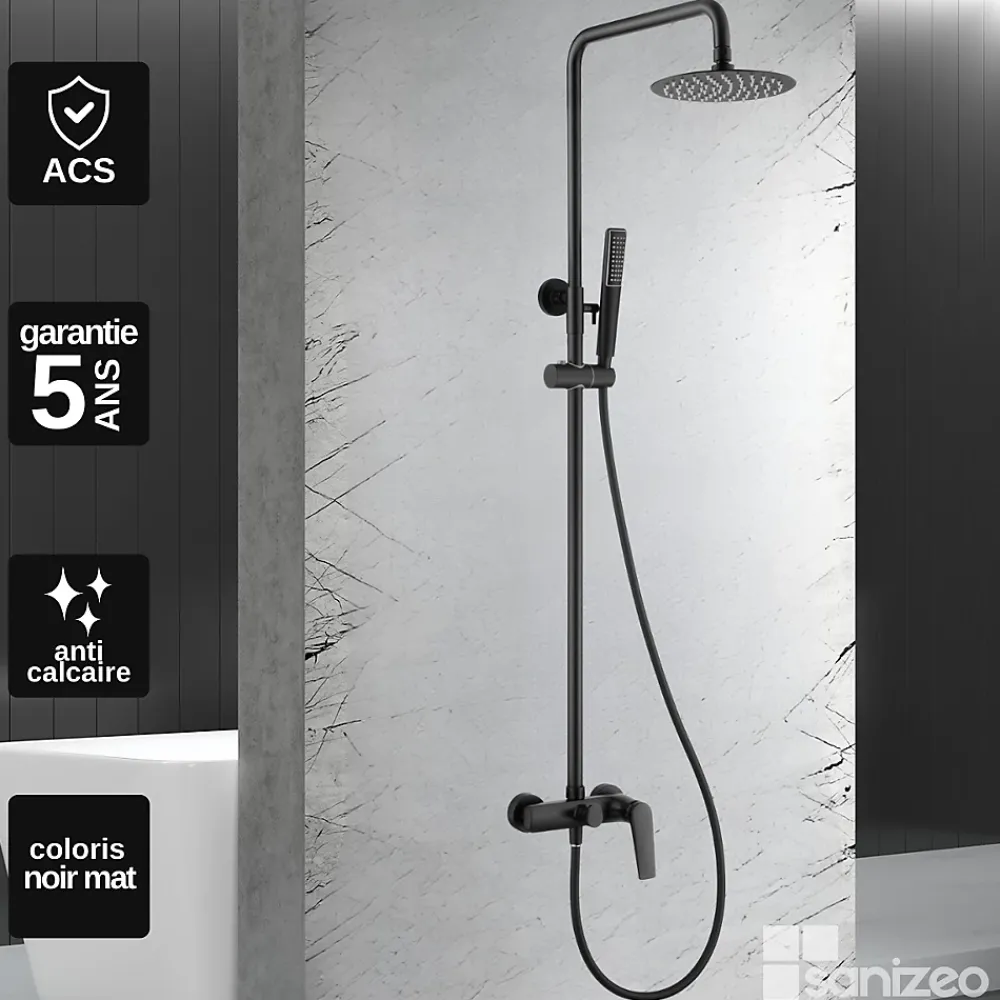 Imex Colonne de Douche Anti-Calcaire Noir Mat DELOS BDD055/NG