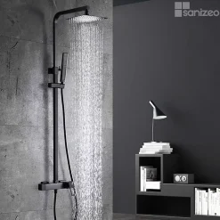 Imex Colonne de Douche Anti-Calcaire Noir Mat SUECIA BDC032/NG
