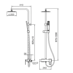 Imex Colonne de Douche Anti-Calcaire Noir Mat SUECIA BDC032/NG