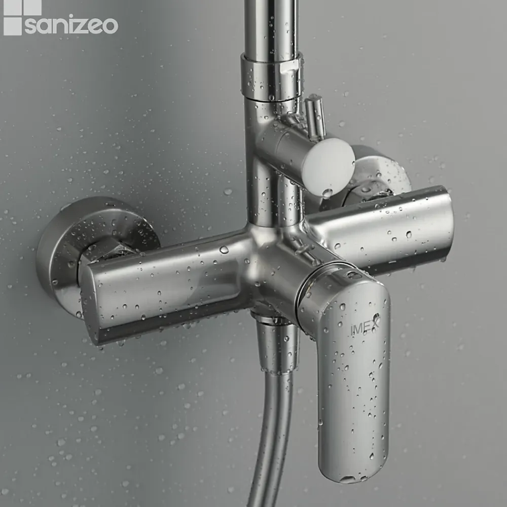 Colonne De Douche Mécanique|Imex Colonne de Douche Anti-Calcaire Nickel Brossé URAL BDG040/NQ