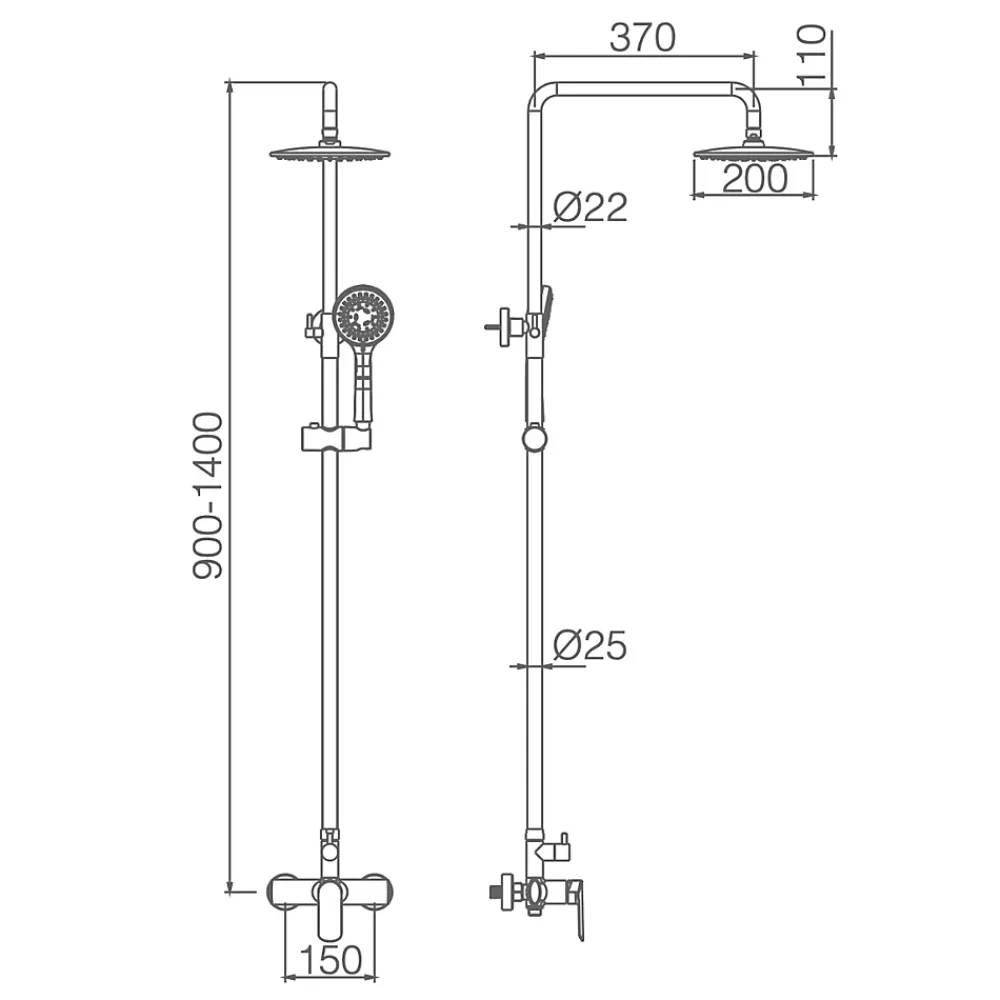 Colonne De Douche Mécanique|Imex Colonne de Douche Anti-Calcaire Nickel Brossé URAL BDG040/NQ