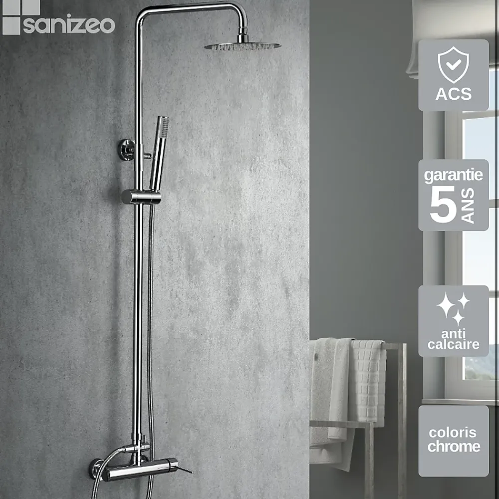 Colonne De Douche Mécanique|Imex Colonne de Douche Anti-Calcaire Chrome MILOS STICK BDYS045