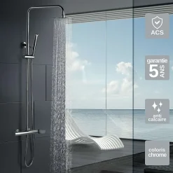 Imex Colonne de Douche Anti-Calcaire Chrome DINAMARCA BDR031