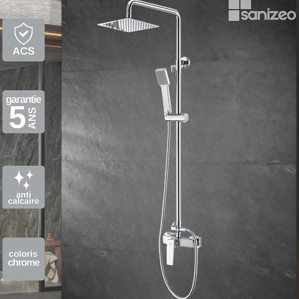 Colonne De Douche Mécanique|Imex Colonne de Douche Anti-Calcaire Chrome ART BDAR025